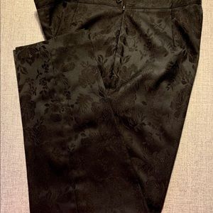 Damask side zip black high waist pant